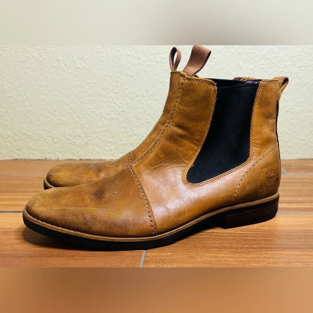 Timberland Men's Brown Lace Up Redwood Falls Chelsea Ankle Boot Size: 9.5